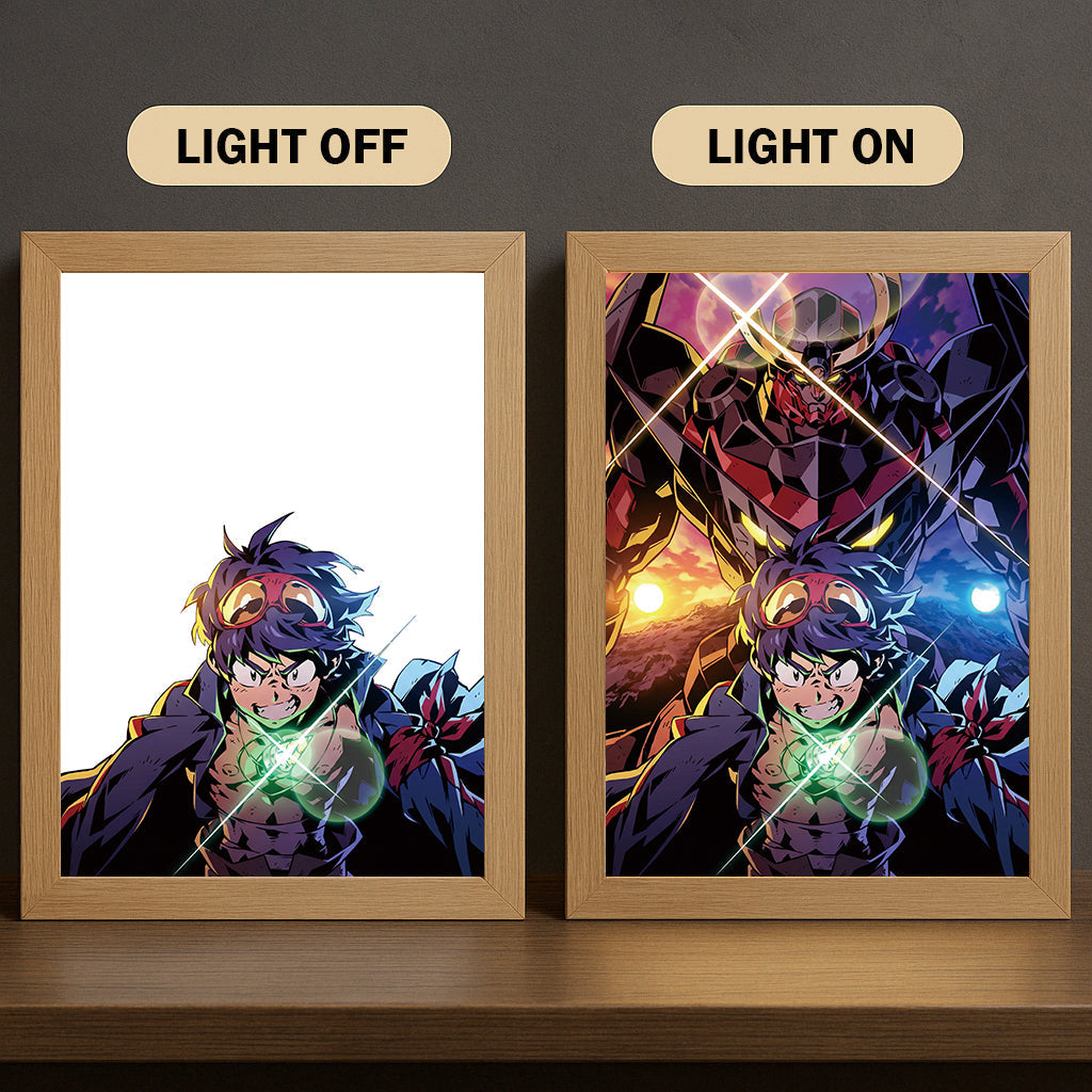 BI001 Light Painting 3 Color Featuring Gurren Lag4nn Spiral Energy Burst Hero Portrait