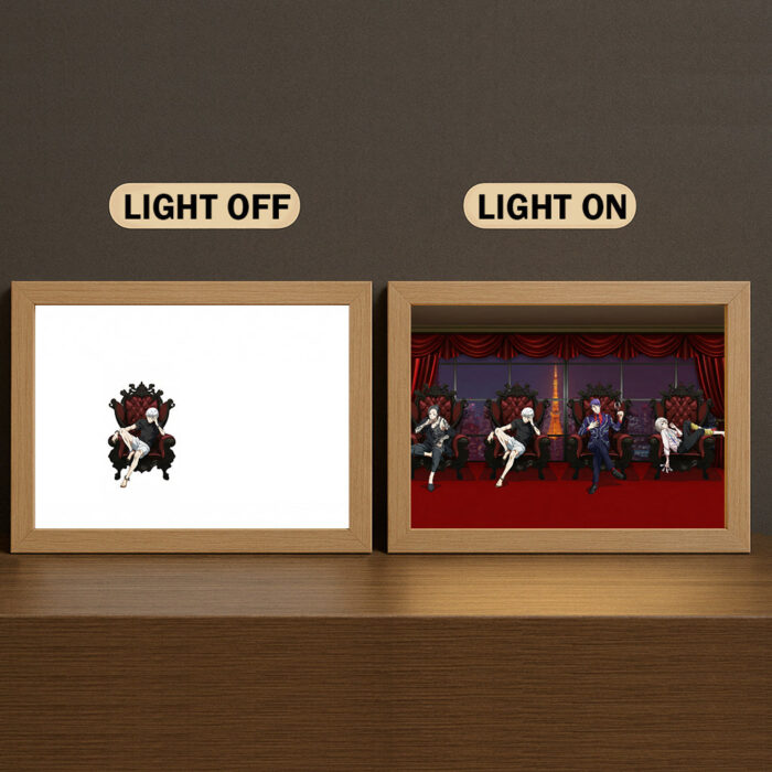 BJ003 Light Painting 3 Color Featuring Toky0 Ghoul Seated Character Group Throne Scene