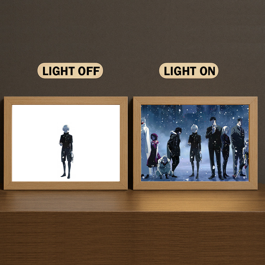 BJ004 Light Painting 3 Color Featuring Toky0 Ghoul Character Group Winter Night Scene