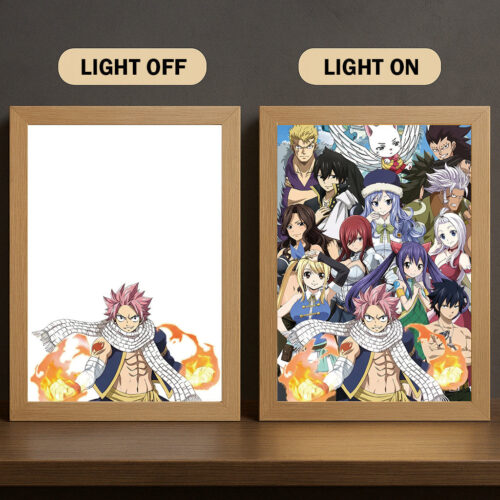 BN001 Light Painting Fairy Tail Natsu and Guild Members 3 Color Group Collage