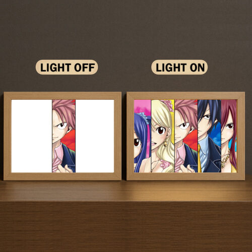 BN002 Light Painting Fairy Tail Natsu Lucy Erza and Gray 3 Color Character Collage