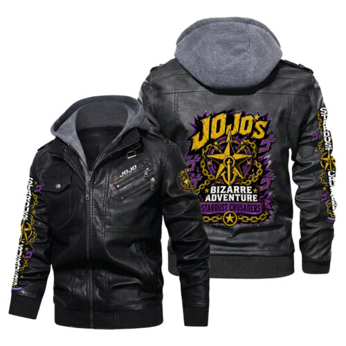 BG001 Leather Jacket JoJo's Bizarre Adventure Star Design
