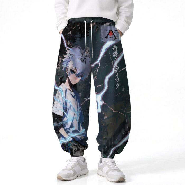 BF002 Anime Pants Loose Drawstring Wide Leg Elastic Waist