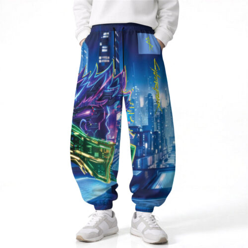 CI001 Pants Cyberpunk Edgerunners David Martinez Loose Wide Leg Drawstring Elastic Waist