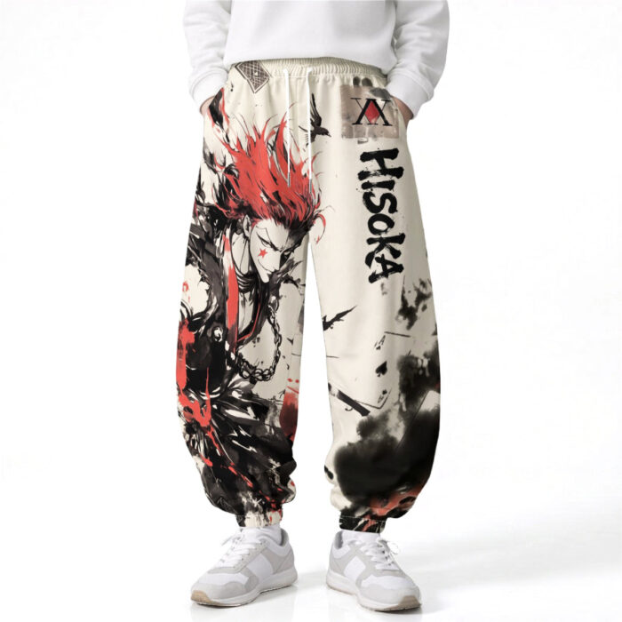 BF003 Anime Pants Loose Drawstring Wide Leg Elastic Waist