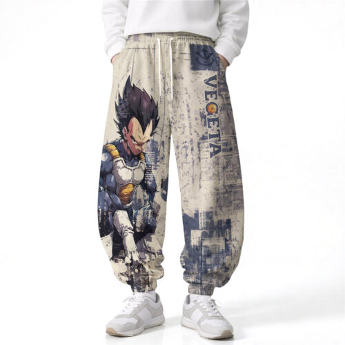 AC002 Pants Dragon Ball Vegeta Loose Wide Leg Drawstring Elastic Waist