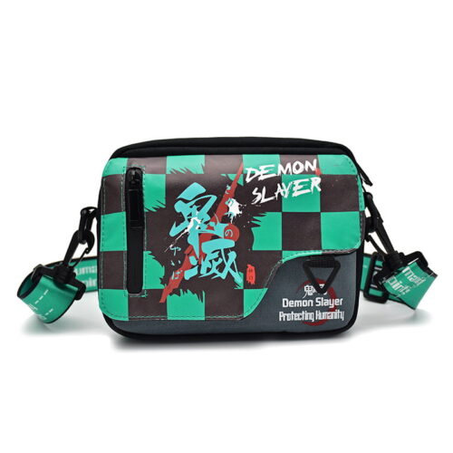 AD Mini Crossbody Bag Featuring D3mon Slayer Themed Graphic Design