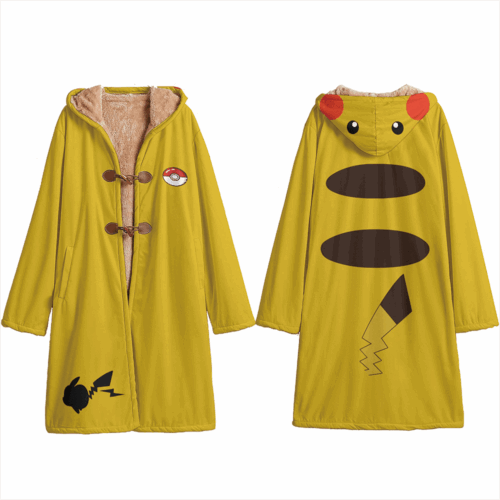DA002 Trench Coat Pokemon Pikachu Hooded Cloak