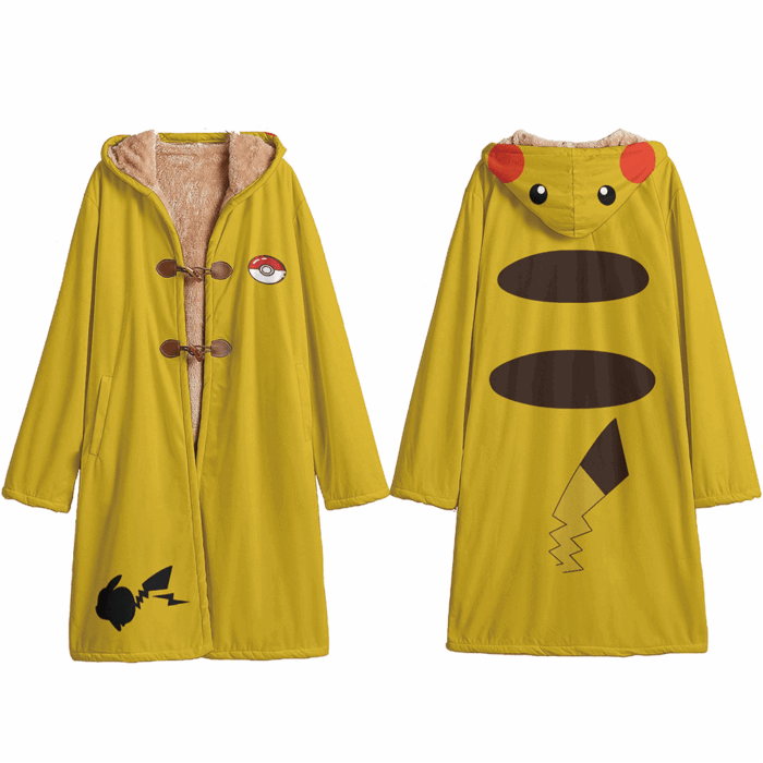DA002 Anime Pikachu Cosplay Cloak Trench Coat / Robe Cosplay Costumes Cultural streetwear