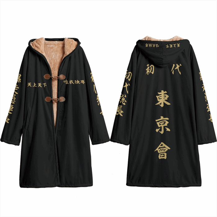 CF002 Anime hooded Cloak Ken Ryuguji Dragons Trench Coat / Robe Cosplay Costumes Cultural streetwear