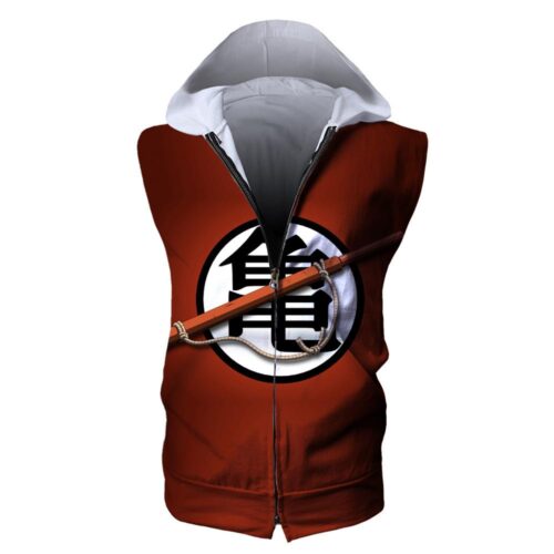 Dragon ball Summer hoodies Gym Fitness Sleeveless Zip Vest