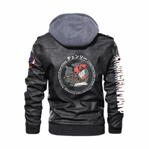 CE001 Leather Jacket Chainsaw Man Denji Design