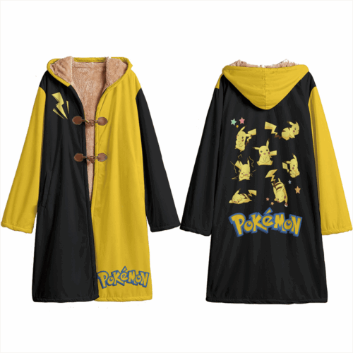 DA001 Trench Coat Pokemon Pikachu Hooded Cloak