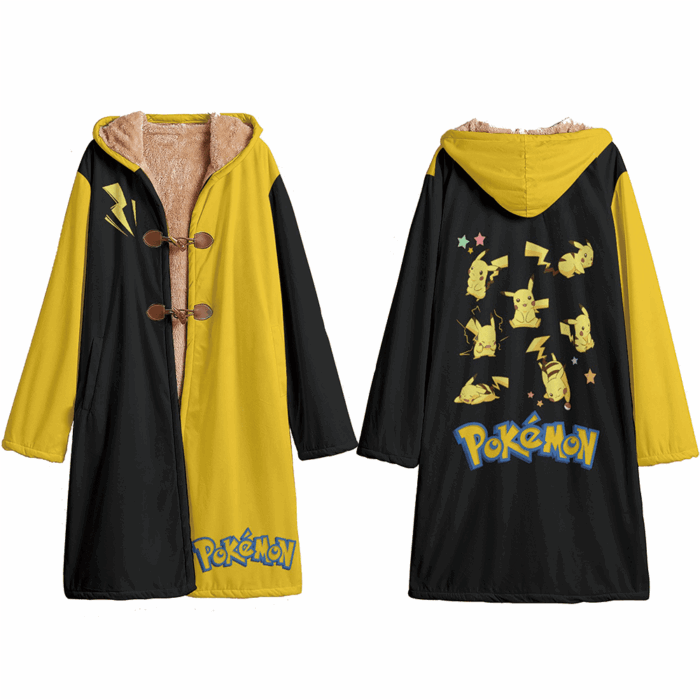 DA001 Anime Pikachu Cloak Trench Coat / Robe Cosplay Costumes Cultural streetwear