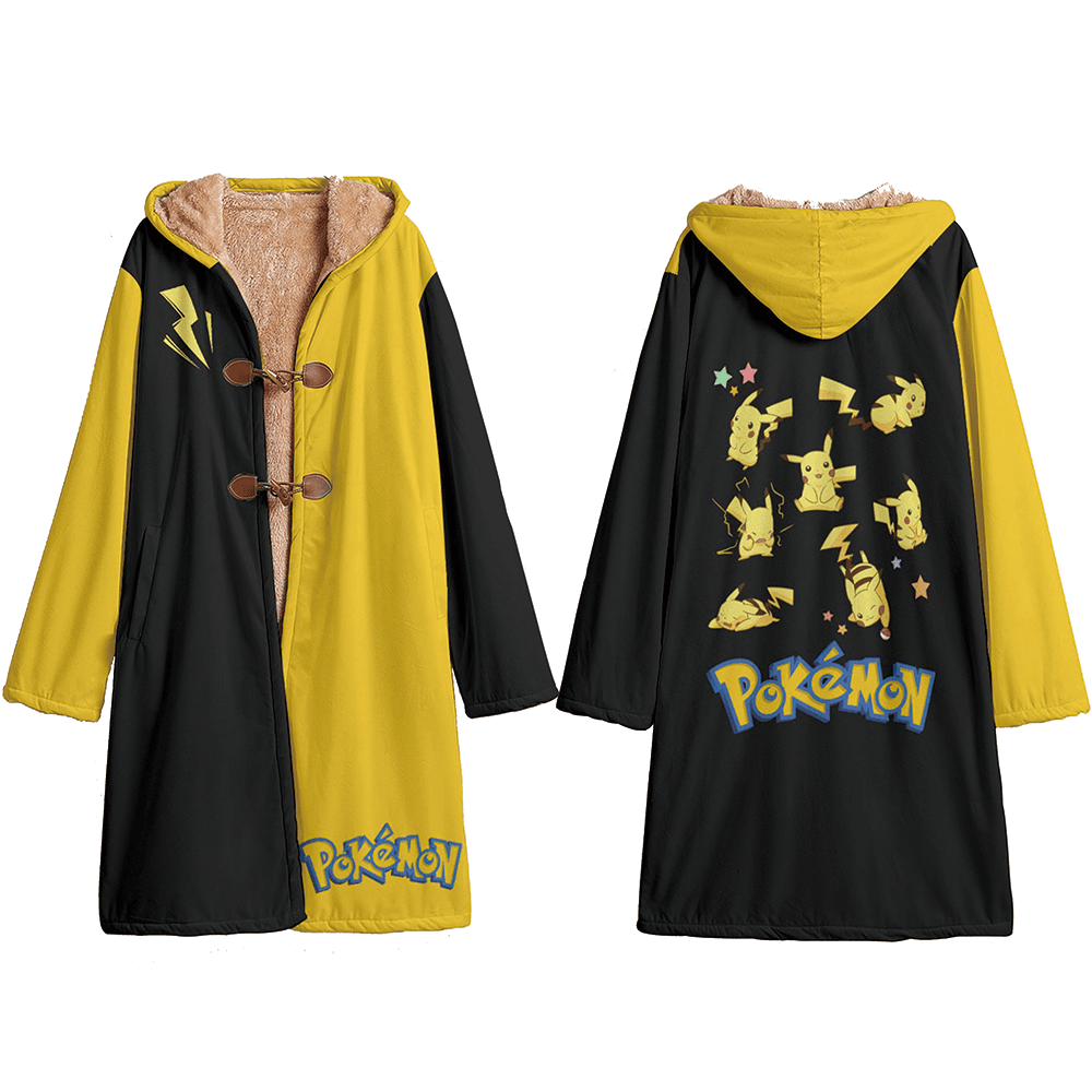 DA001 Anime Pikachu Cloak Trench Coat / Robe Cosplay Costumes Cultural streetwear