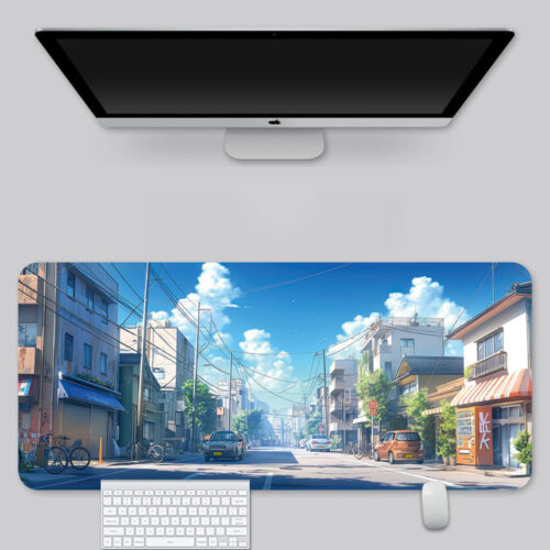 FA001 Mouse Pad Japanese Anime Street Scenic Design