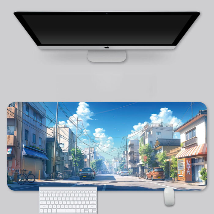 FA001 Mouse Pad Featuring Japanese Street Daylight City Scene Art