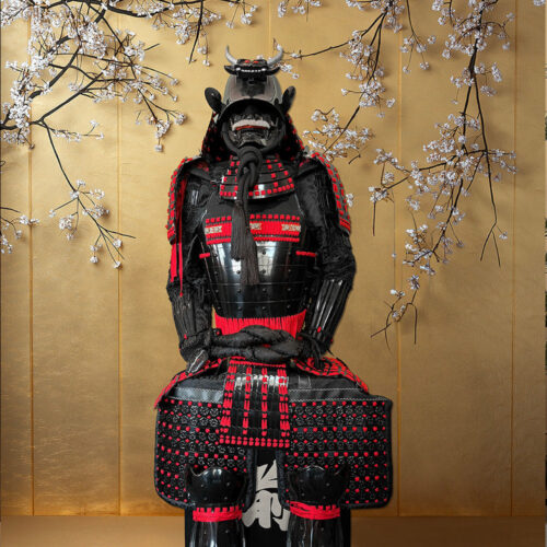 Limited Handmade Blue & Black Armor Ã-yoroi Demon Maedate Black Rope