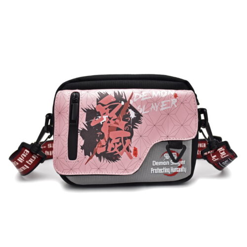 AD Mini Crossbody Bag Featuring D3mon Slayer Themed Graphic Design