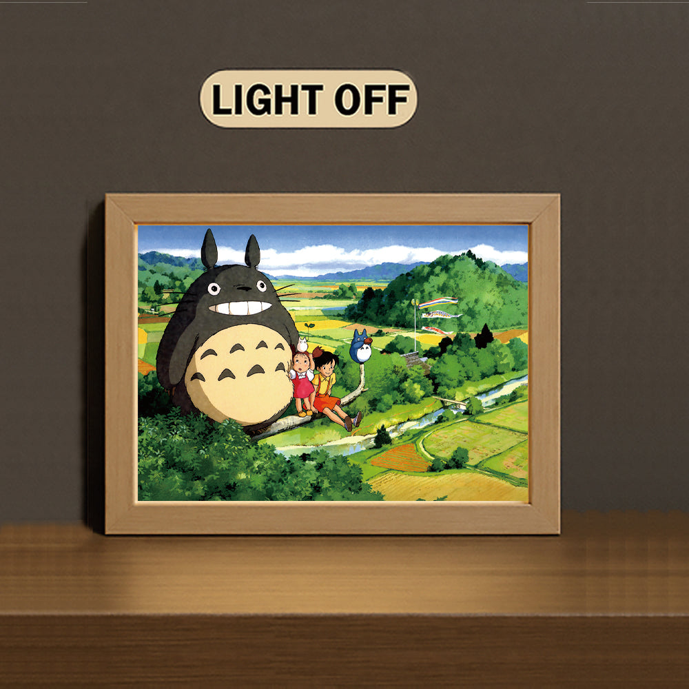 EF001 Light Painting 3 Color Featuring Giant Forest Spirit Flying Over Countryside Artwork - Image 3