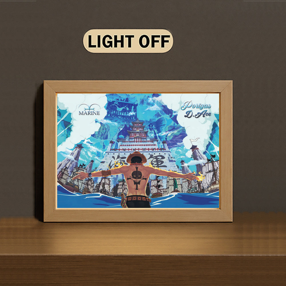 AA004 Light Painting 3 Color Featuring Ace Fire Fist Back View Flame Scene Artwork - Image 3