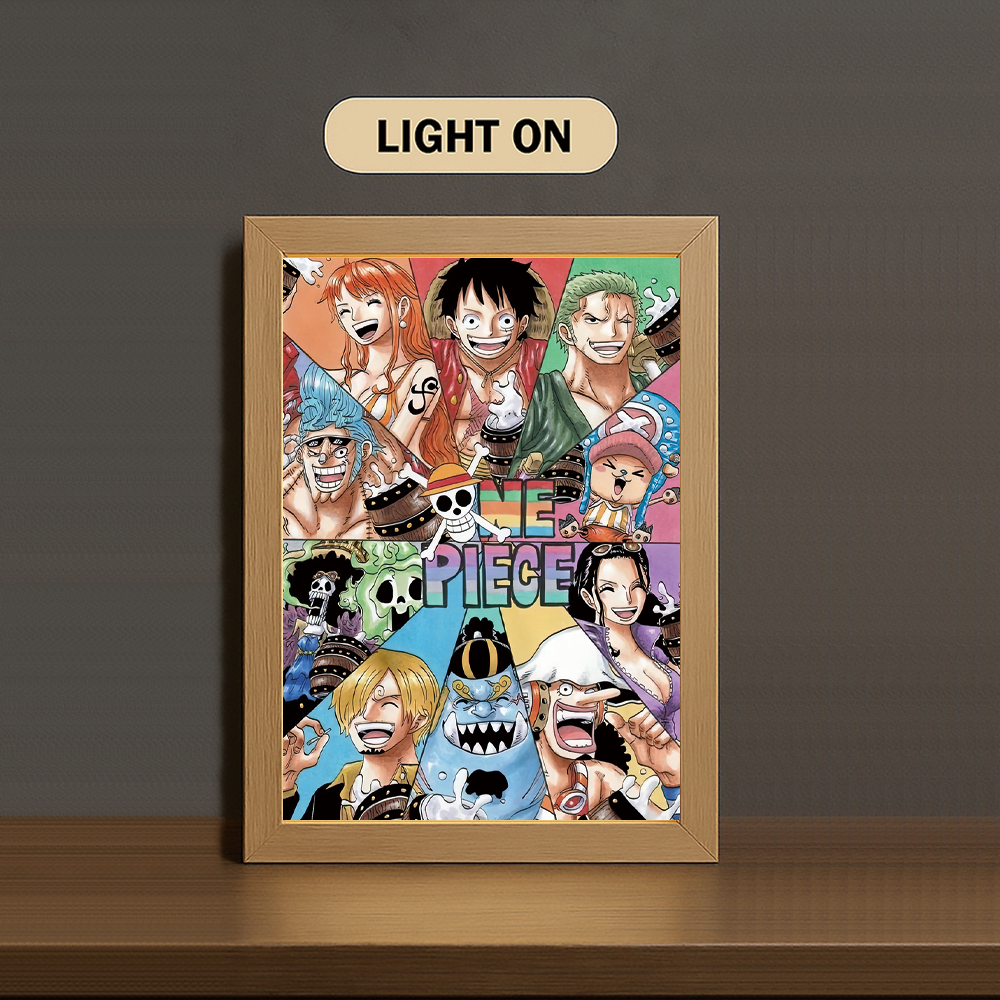 AA001 Light Painting 3 Color Featuring Straw Hat Crew Colorful Collage - Image 3