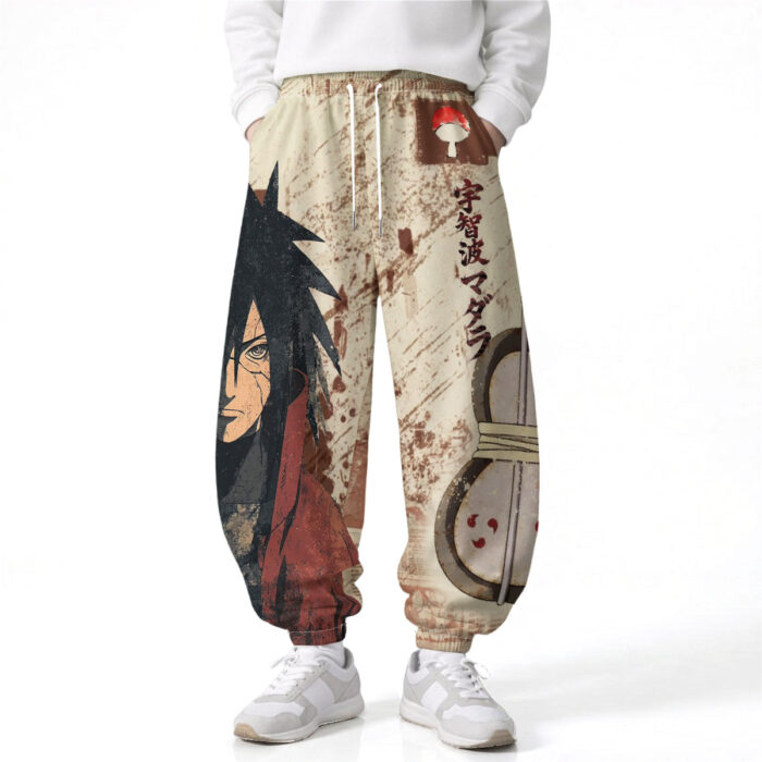 AB001 Anime Pants Loose Drawstring Wide Leg Elastic Waist
