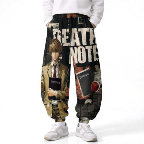 BC001 Pants Death Note Light Yagami Loose Wide Leg Drawstring Elastic Waist