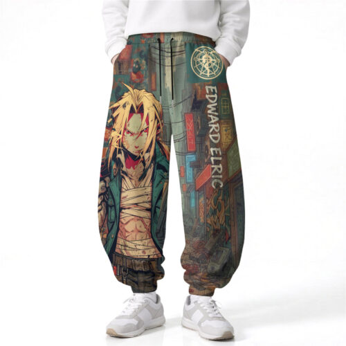 BB001 Pants Fullmetal Alchemist Edward Elric Loose Wide Leg Drawstring Elastic Waist