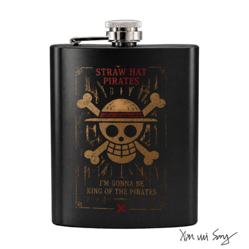 AA011 Hip Flask One Piece Straw Hat Pirates Design